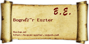 Bognár Eszter névjegykártya